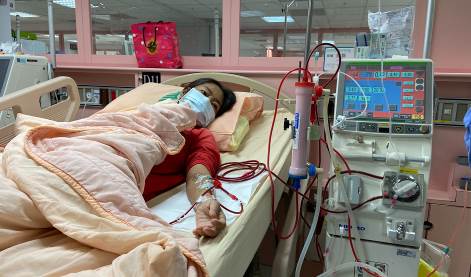阿玉需每周洗腎3次。(家屬提供) 阿玉需每周洗腎3次。(家屬提供)