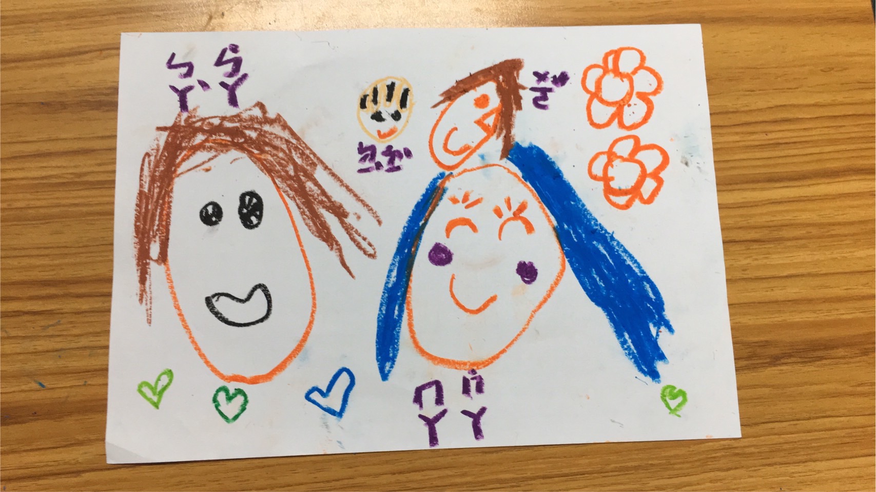 6歲的小靖畫的全家福。家屬提供 6歲的小靖畫的全家福。家屬提供